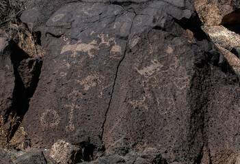 Petroglyphs at Piedras Marcadas Canyon, Albuquerque, NM