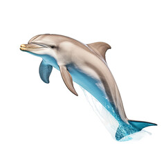 Jumping Dolphin on Transparent Background