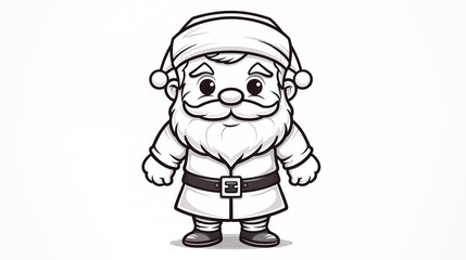 Superhero Santa Claus in a Child's Line Drawing