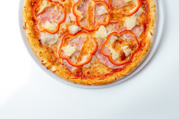 italian pizza on a white background