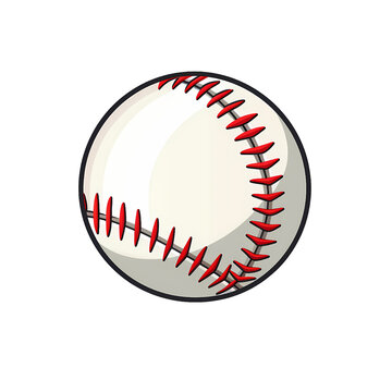 Simplified flat art vector image of a baseball
