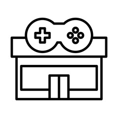 game arcade building icon in line