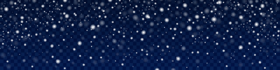 Snowfall overlay. Snow background. Vector illustration.