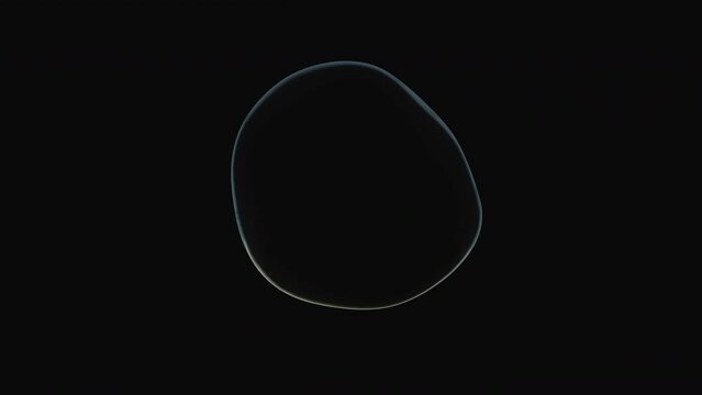 Soup bubble floating in the air Seamless loop. Isolated on black background, luma mate included

