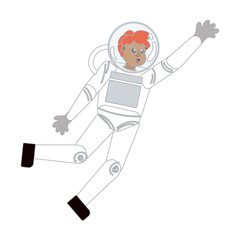 Isolated cute astronaut character in suit Vector