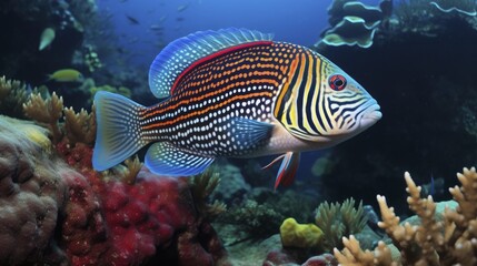 Colorful patterns in a tropical fish