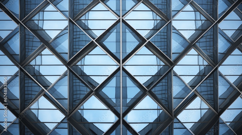 Poster geometric patterns in the placement of windows on a skyscraper