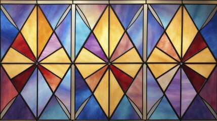 Geometric patterns in a stained glass window