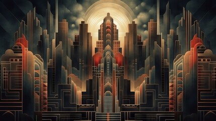 Obraz premium Geometric patterns in the arrangement of city streets and buildings