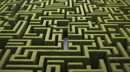 Geometric patterns in the design of a complex labyrinthine hedge maze