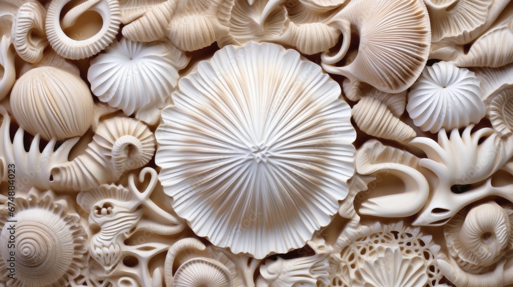 Poster intricate patterns in a seashell s interior