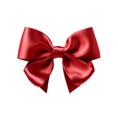 red bow isolated on transparent or white background, png photo