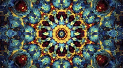 Obraz na płótnie Canvas Intricate kaleidoscope patterns in jewel tones