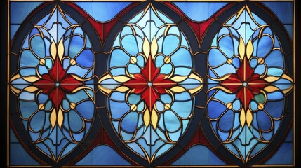 Kaleidoscopic patterns of stained glass window