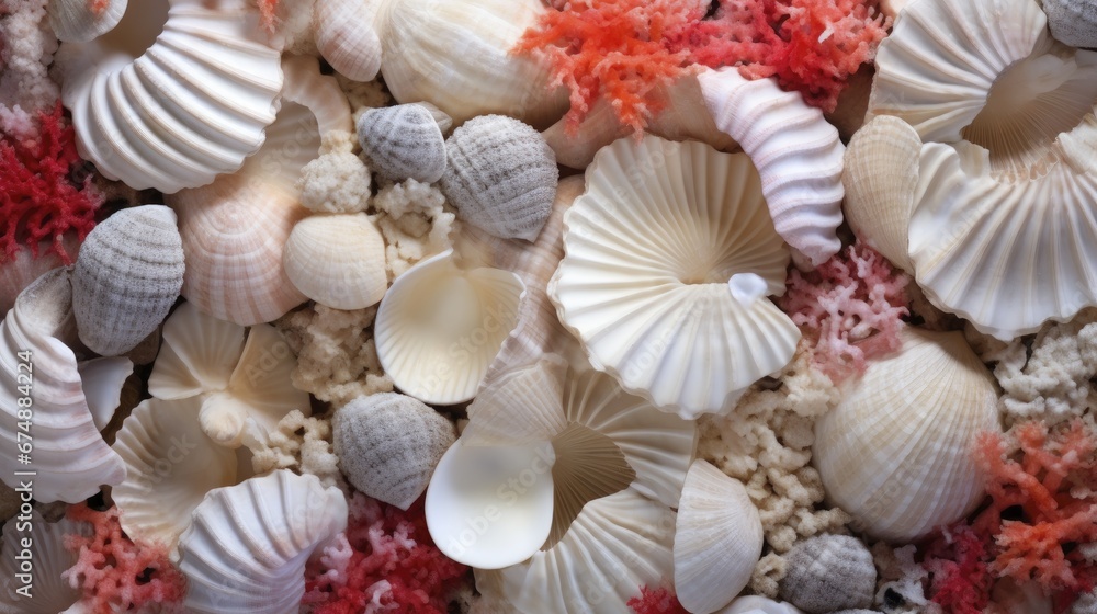 Poster patterns and textures in a seashell