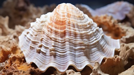 Obraz na płótnie Canvas Patterns in nature close up of a seashell