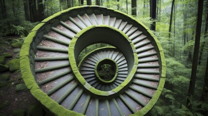 Spiral staircase forming mesmerizing symmetry