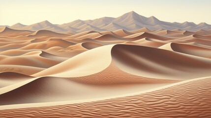 Fototapeta na wymiar Sweeping sand dunes in a desert