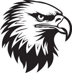 Eagle silhouette black and white logo template animal tattoo symbol and sign 