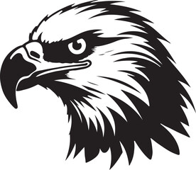 Eagle silhouette black and white logo template animal tattoo symbol and sign 
