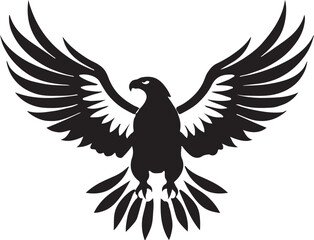Eagle silhouette black and white logo template animal tattoo symbol and sign 