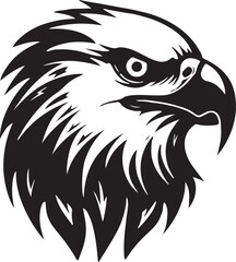 Eagle silhouette black and white logo template animal tattoo symbol and sign 