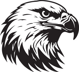 Eagle silhouette black and white logo template animal tattoo symbol and sign 
