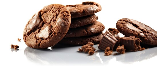 Obraz premium Homemade chocolate chip cookies, a sweet indulgence icon