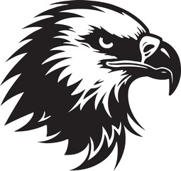 Fototapeta premium Eagle silhouette black and white logo template animal tattoo symbol and sign 