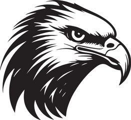 Eagle silhouette black and white logo template animal tattoo symbol and sign 