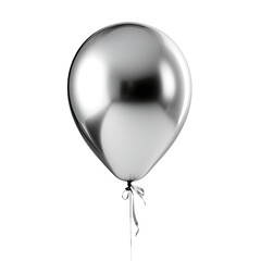 Silver Balloon on Transparent Background