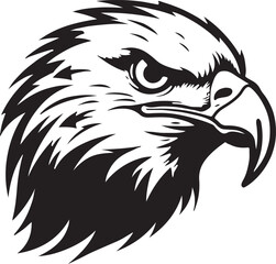 Eagle silhouette black and white logo template animal tattoo symbol and sign 