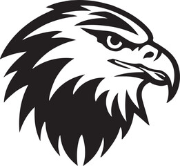 Eagle silhouette black and white logo template animal tattoo symbol and sign 