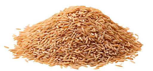Pile of brown rice, cut out - obrazy, fototapety, plakaty