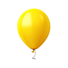 Yellow balloon on transparent background