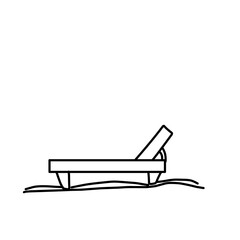 Beach Chair Outline Vector 