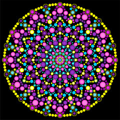 Mandala dot painting print art decor design background