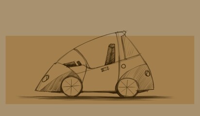 Concept car, sketch - digital painting 