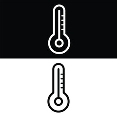 Thermometer icon, Black and White Version Design