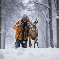 Winter Wildlife in a Frosty Forest