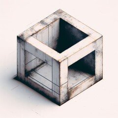 abstract 3d old cube