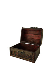 Small wooden chest.
