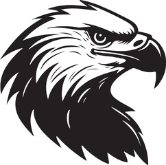 Eagle silhouette black and white logo template animal tattoo symbol and sign 
