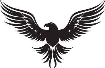 Eagle silhouette black and white logo template animal tattoo symbol and sign 