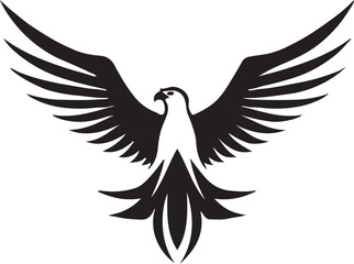 Eagle silhouette black and white logo template animal tattoo symbol and sign 