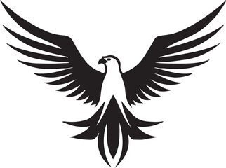 Fototapeta premium Eagle silhouette black and white logo template animal tattoo symbol and sign 