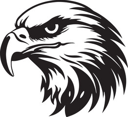 Eagle silhouette black and white logo template animal tattoo symbol and sign 