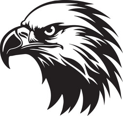 Eagle silhouette black and white logo template animal tattoo symbol and sign 