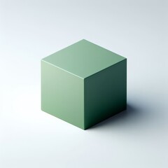 3d render of a green cube