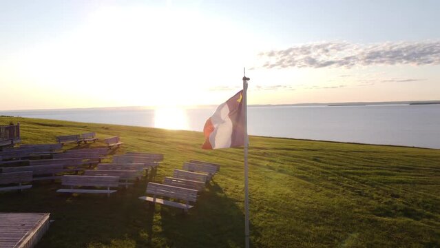 Acadian Flag Flyover in Nova Scotia, Canada